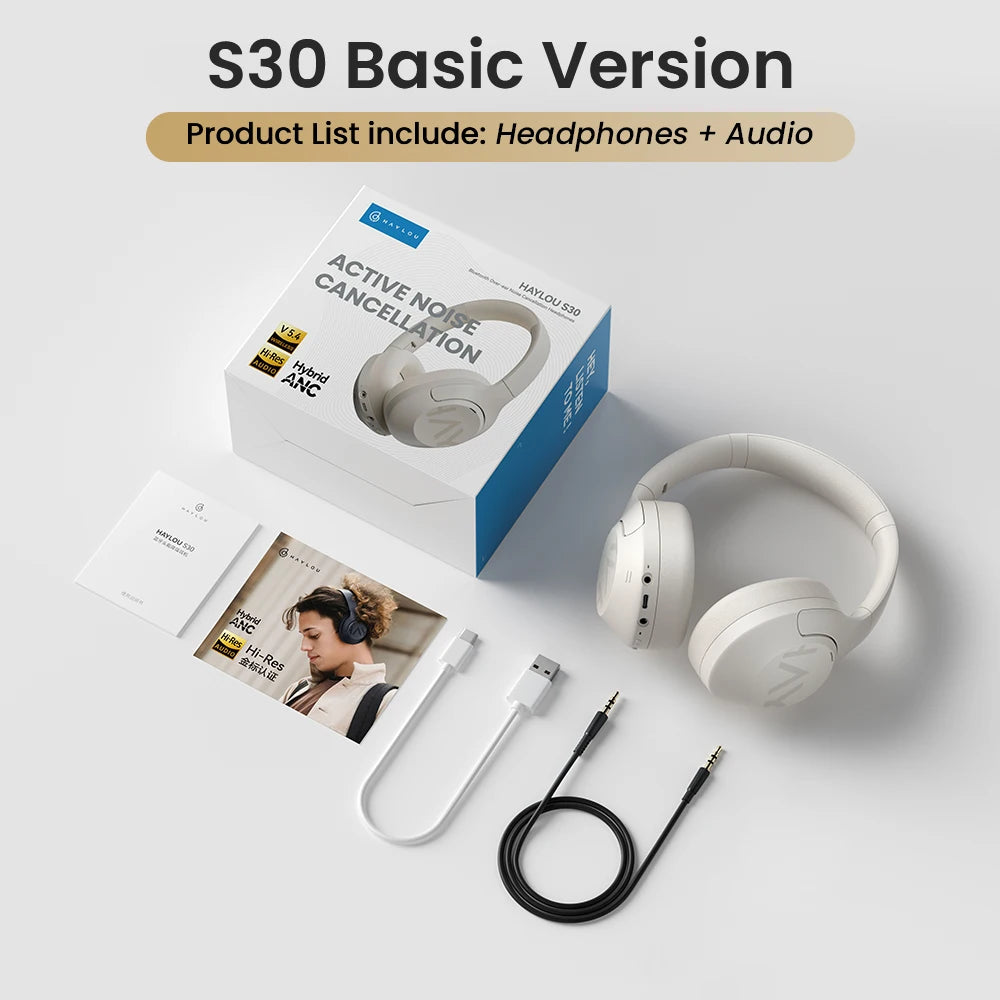 Haylou S30 ANC Wireless Headphones Bluetooth 5.4 Adaptive Noise Cancelling