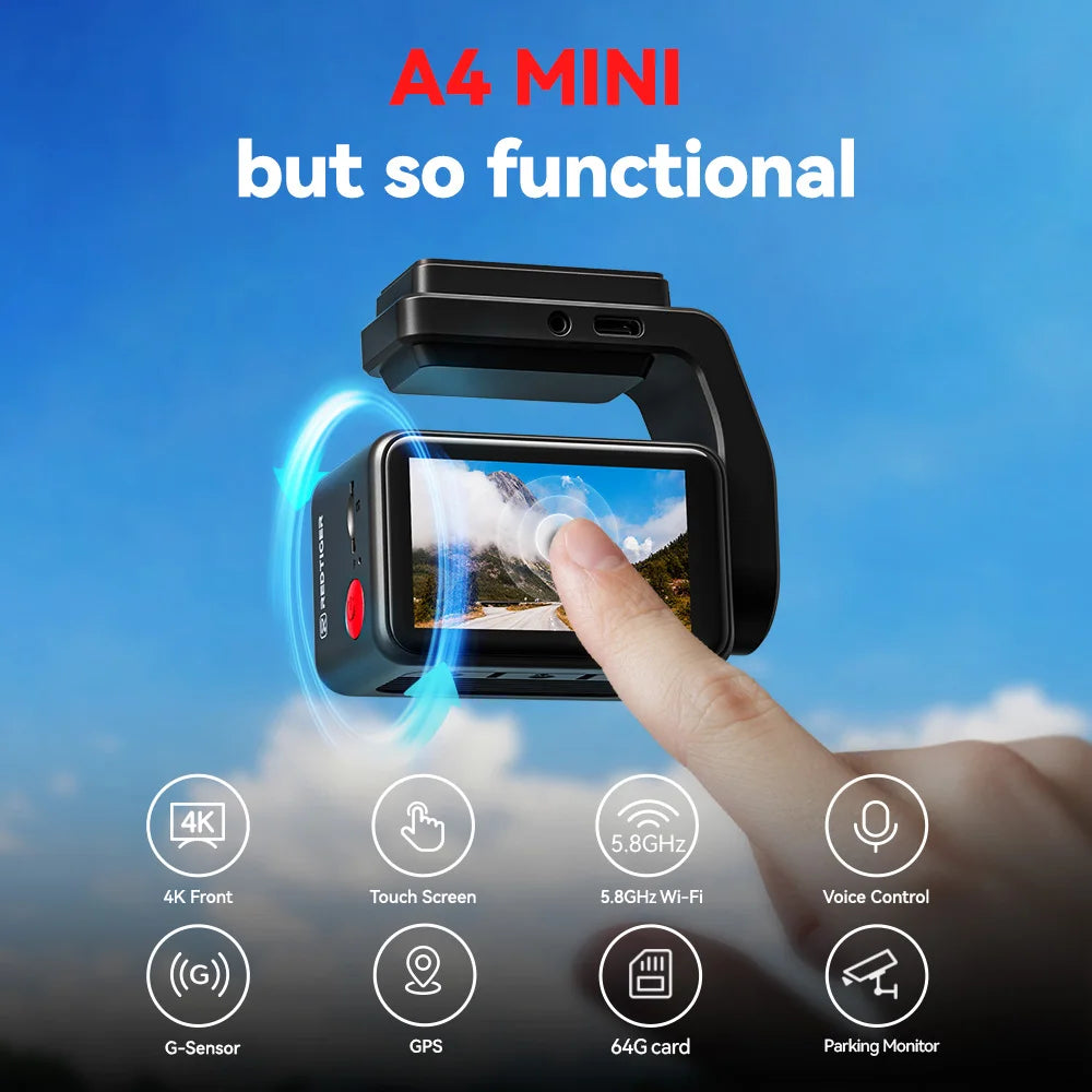 Redtiger A4 Dash Cam Front and Rear 4K Drive Recorder