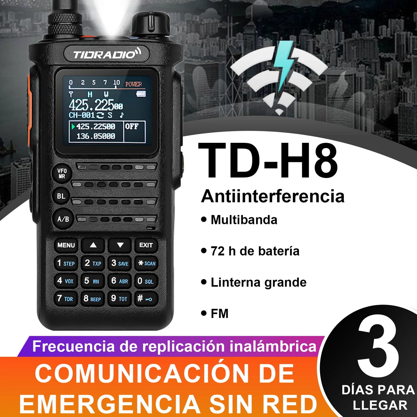 TIDRADIO TD-H8 10W Walkie Talkie Long Range Emergency Radio