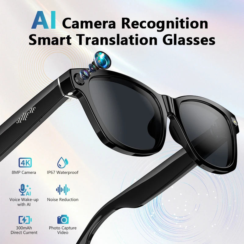 Iowodo Blackview BV100 AI Smart Glasses With 2K Camera And Bluetooth