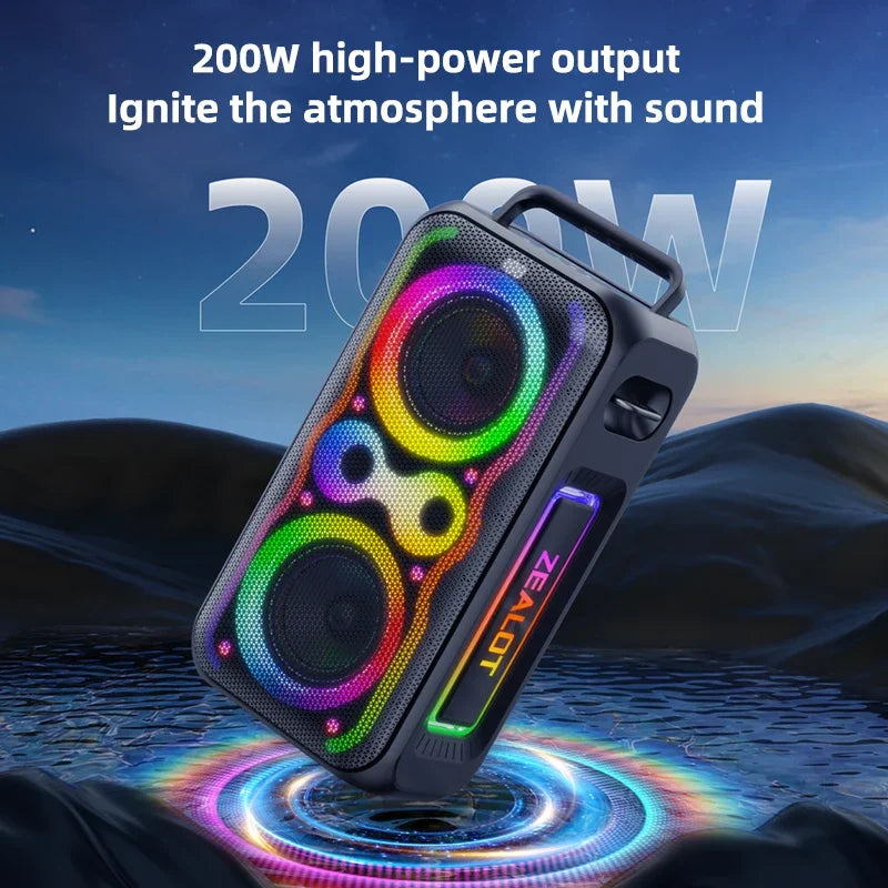 Zealot PT21M 200W Portable Bluetooth Speaker IPX5 Waterproof With Subwoofer