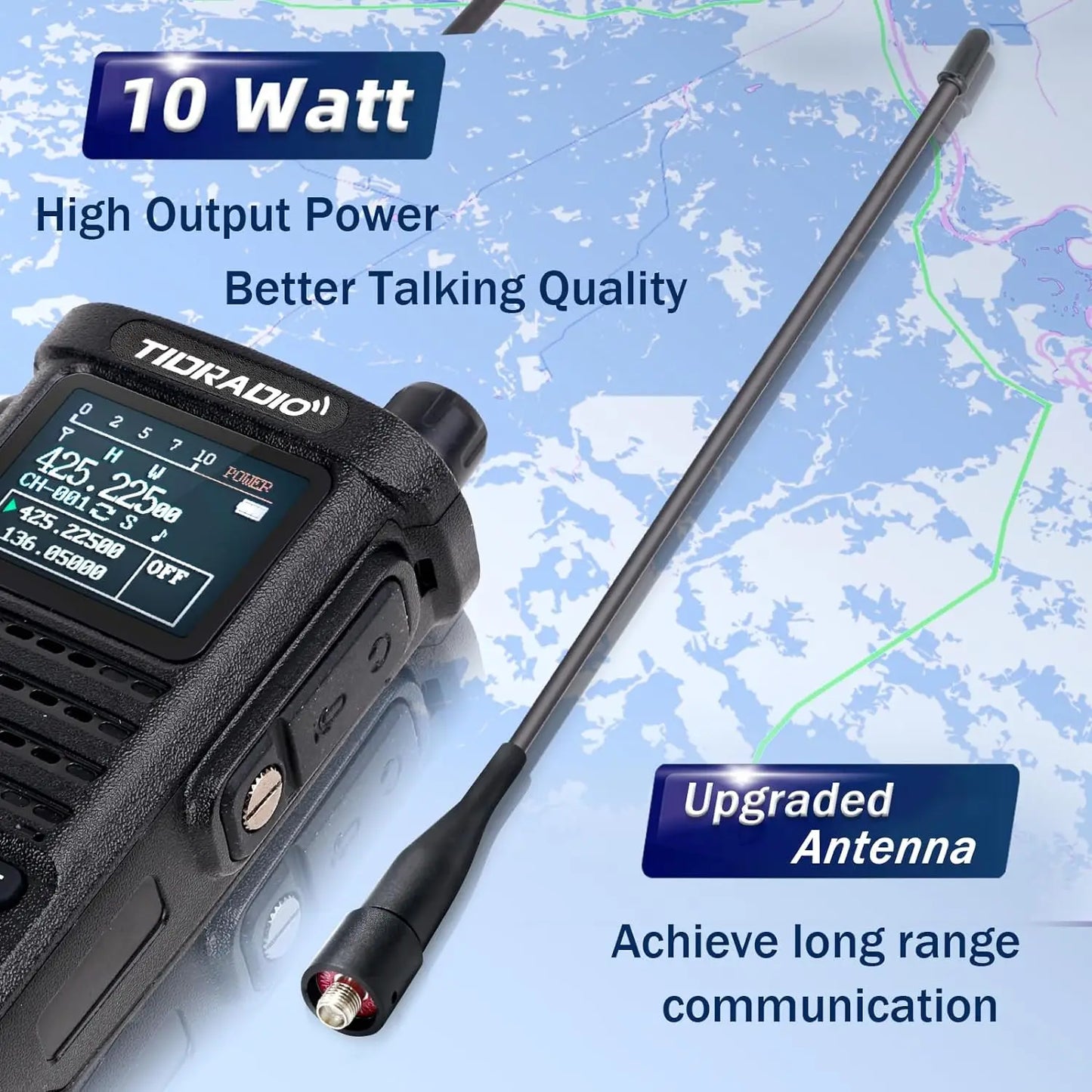 TIDRADIO TD-H8 10W Walkie Talkie Long Range Emergency Radio