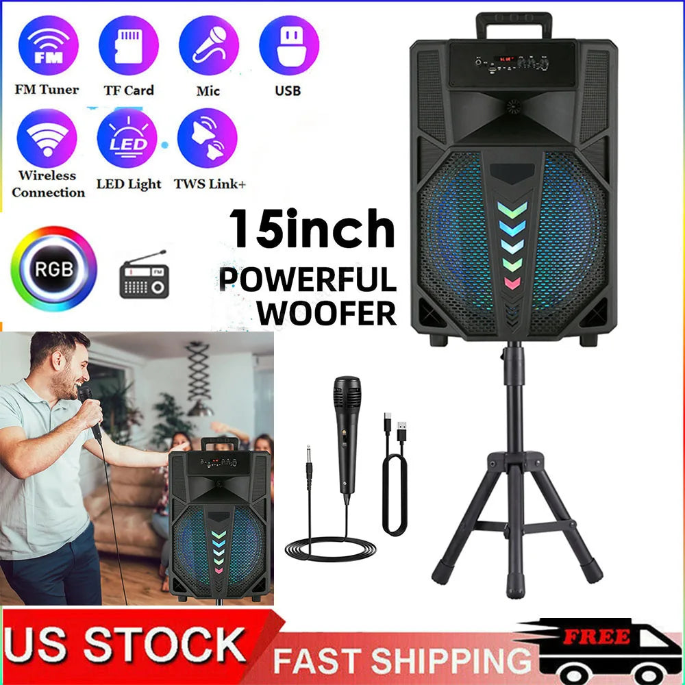 CURUK Portable Bluetooth Speaker System With Subwoofer Stand