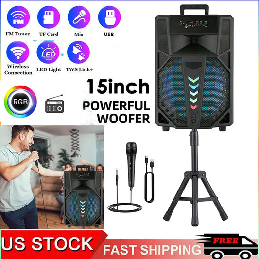 CURUK Portable Bluetooth Speaker System With Subwoofer Stand