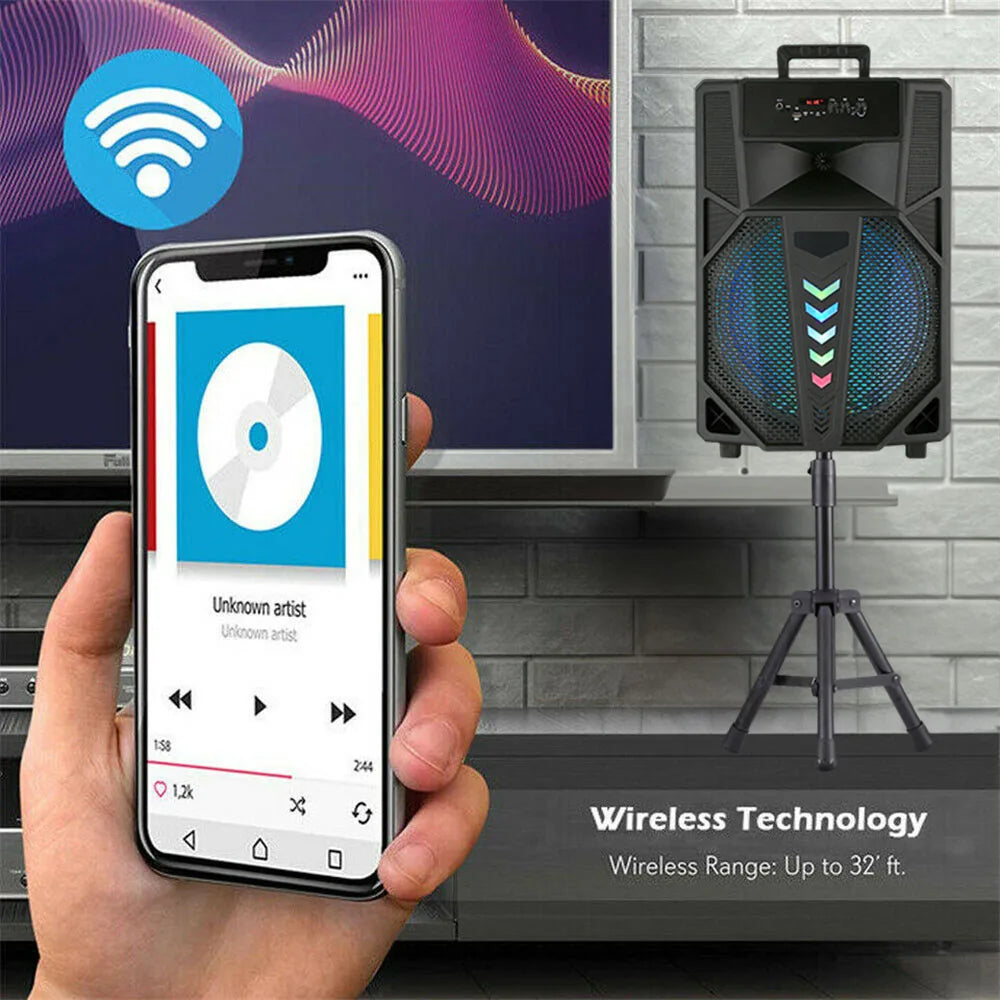 CURUK Portable Bluetooth Speaker System With Subwoofer Stand