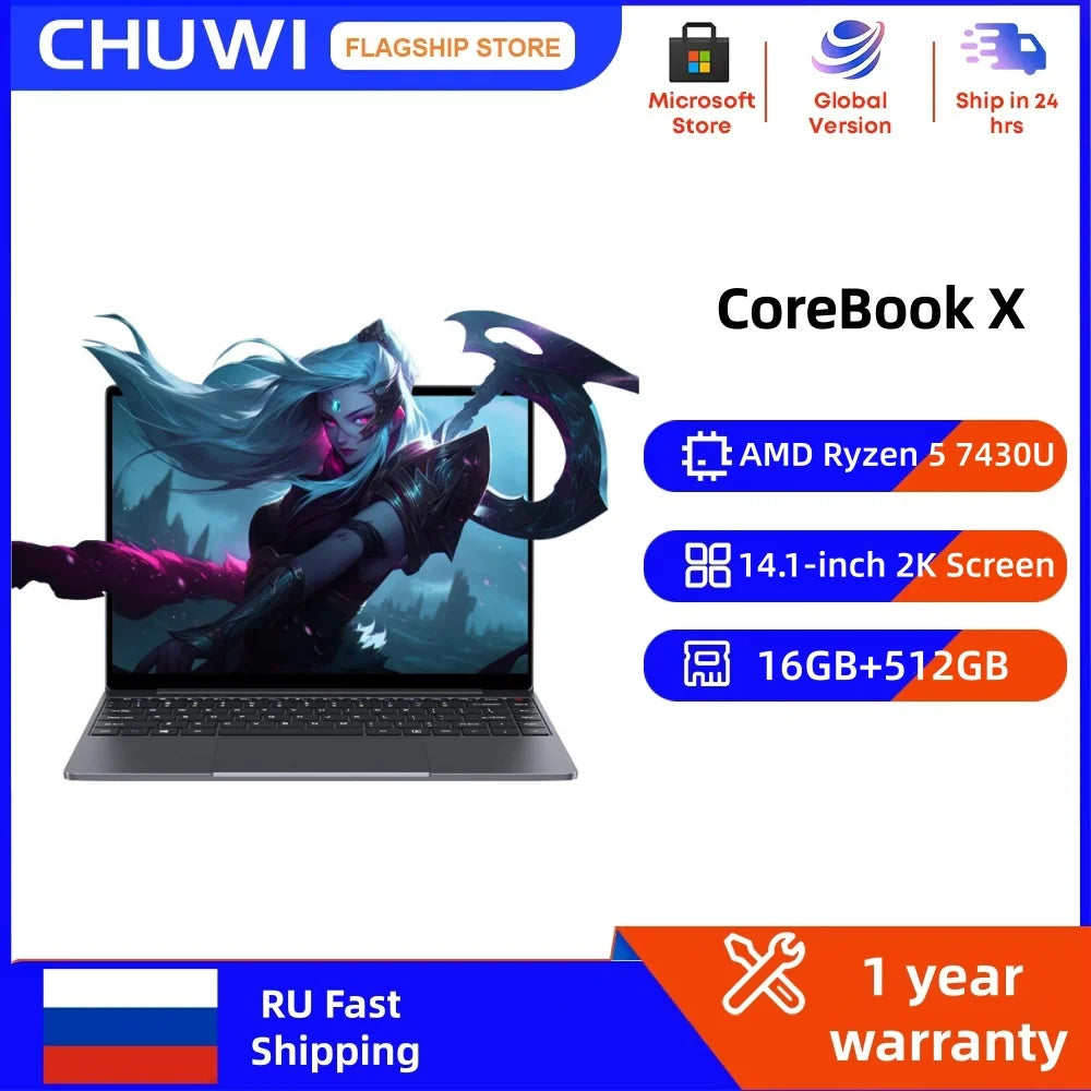 Chuwi CoreBook X AMD Ryzen 5 Laptop 16GB RAM 512GB