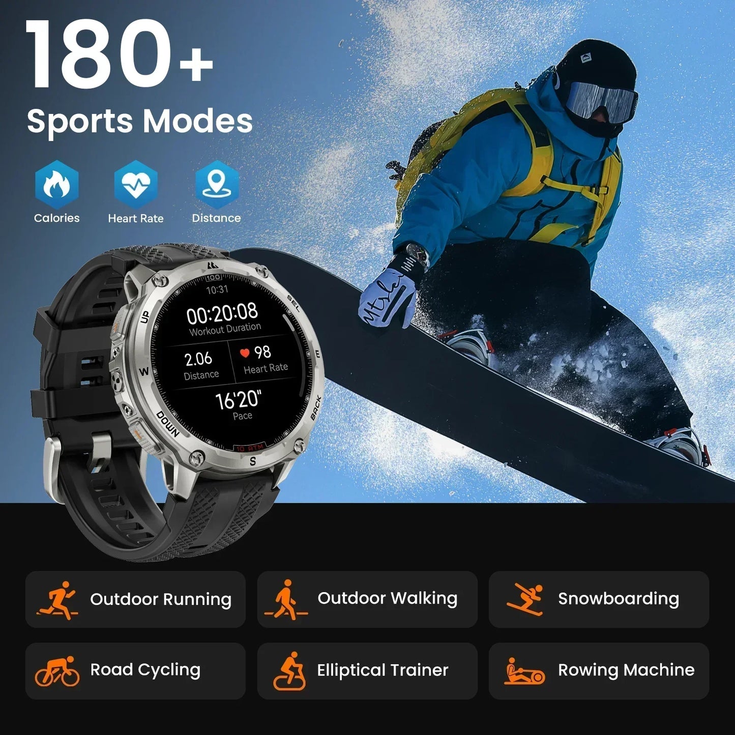 KOSPET Tank T4 Smart Watch for Men GPS Offline Maps
