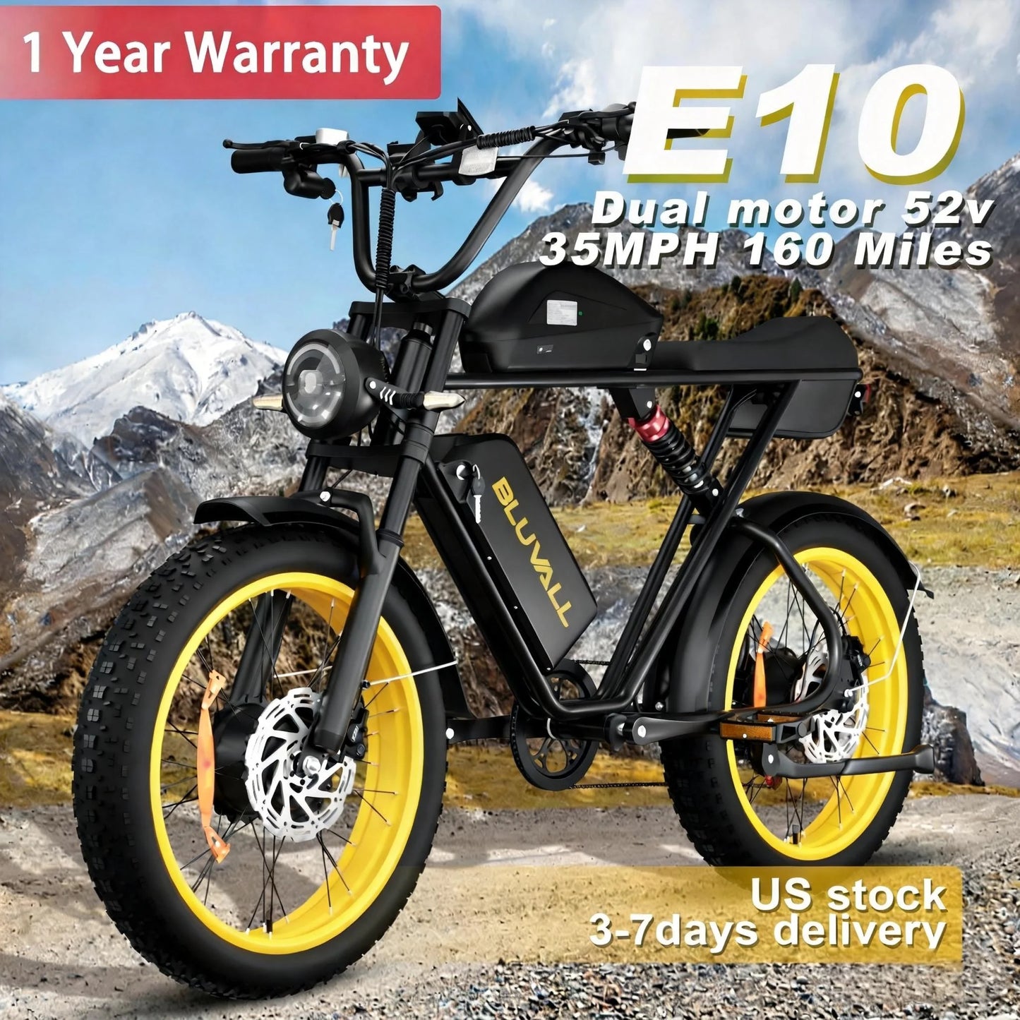 MOOBELO 2000W Dual Motor Fat Tire Electric Mountain Bike