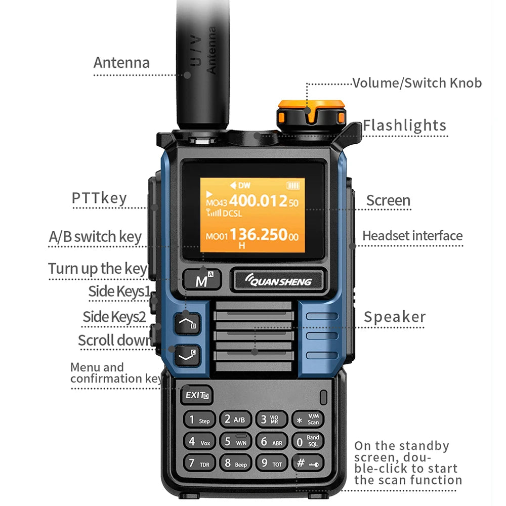 Quansheng UVK5 200 Channel AM FM DTMF Walkie Talkie