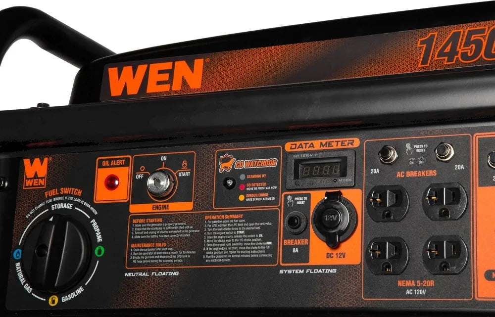 Tri-Fuel Generator 14500W Electric Start Transfer Switch Ready