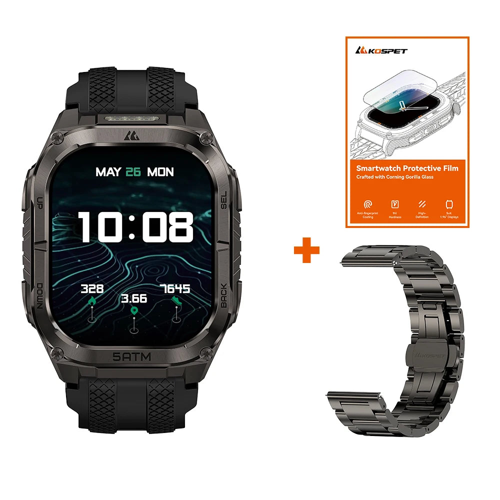 KOSPET Tank M4C Rugged Smartwatch With GPS And 5ATM Waterproof
