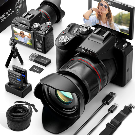 NBD 5K 64MP Digital Camera 16x Zoom WiFi App Control