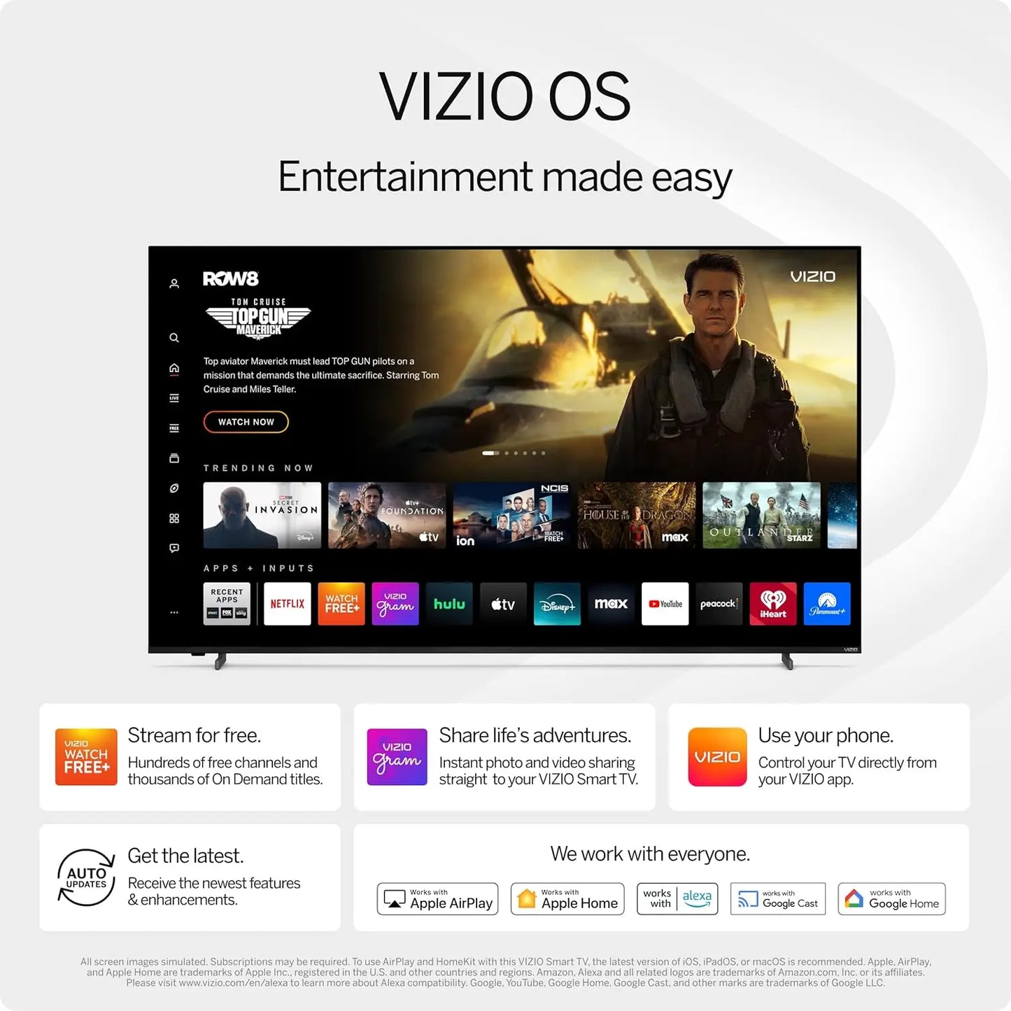 VIZIO Full HD Smart Television Google Cast DTS Virtual X