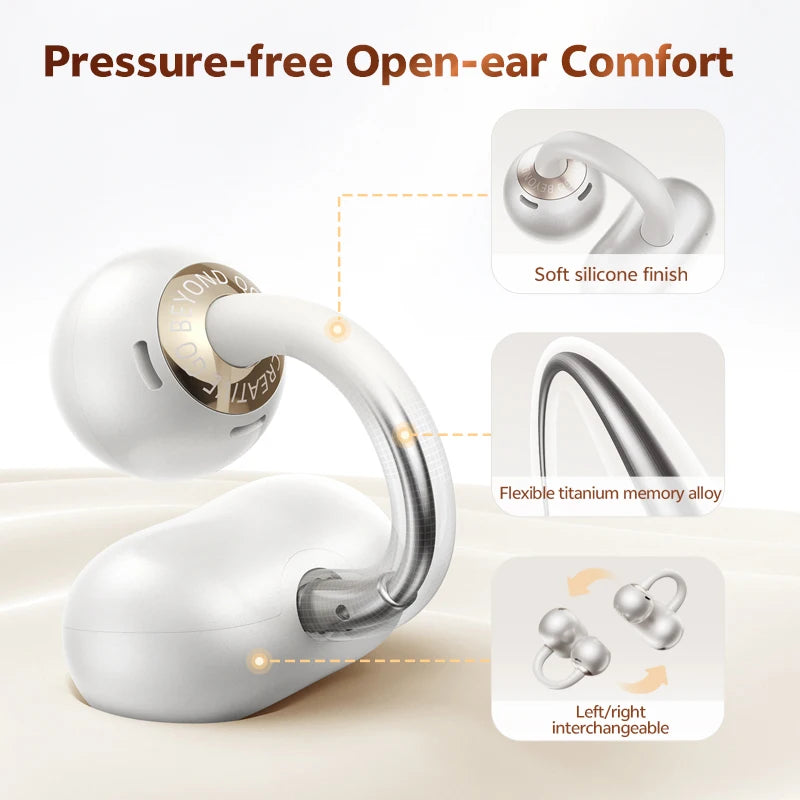 QCY CT06 Clip On Earbuds Open Ear Bluetooth Headphones