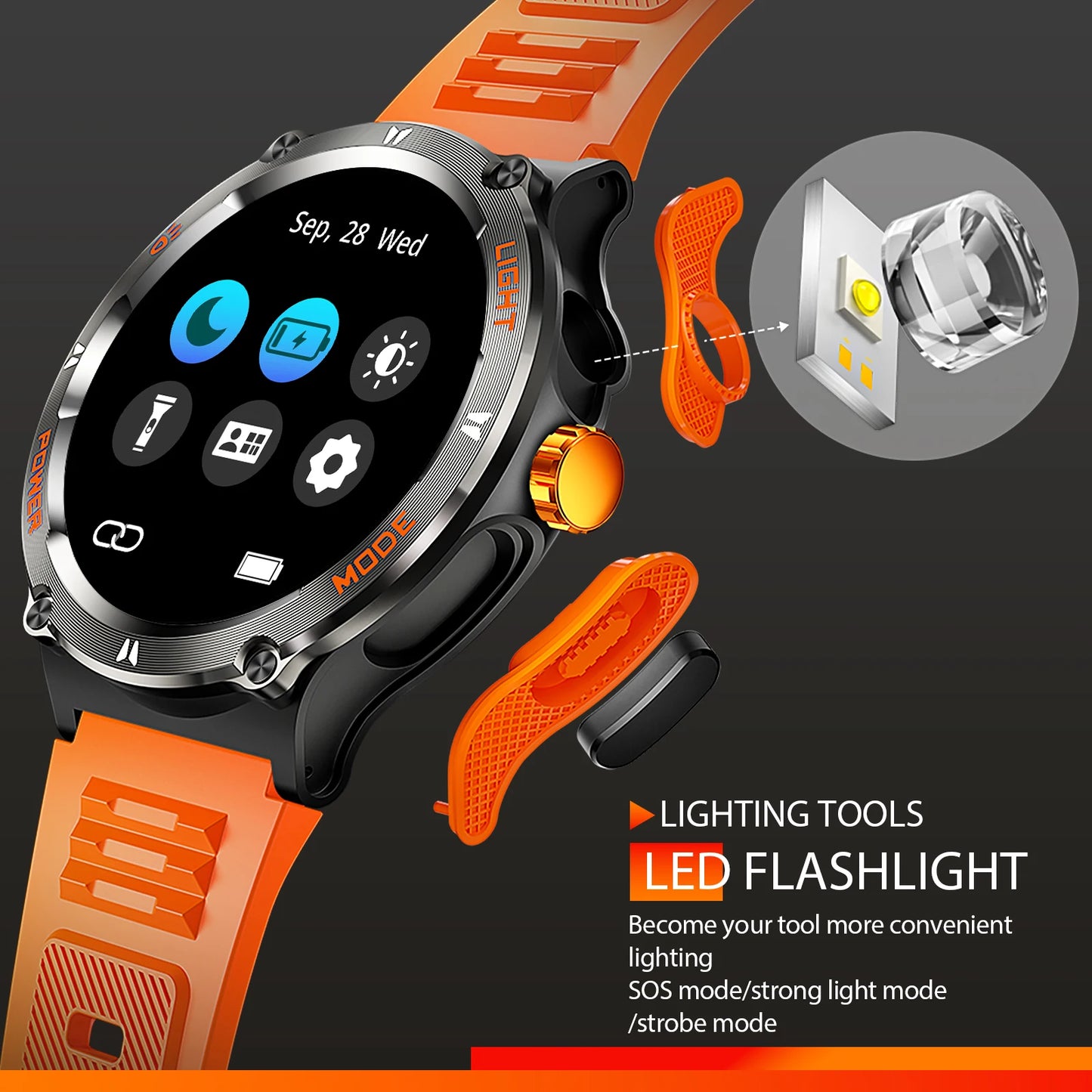 EIGIIS Smart Watch 3ATM Waterproof Compass Heart Rate Bluetooth