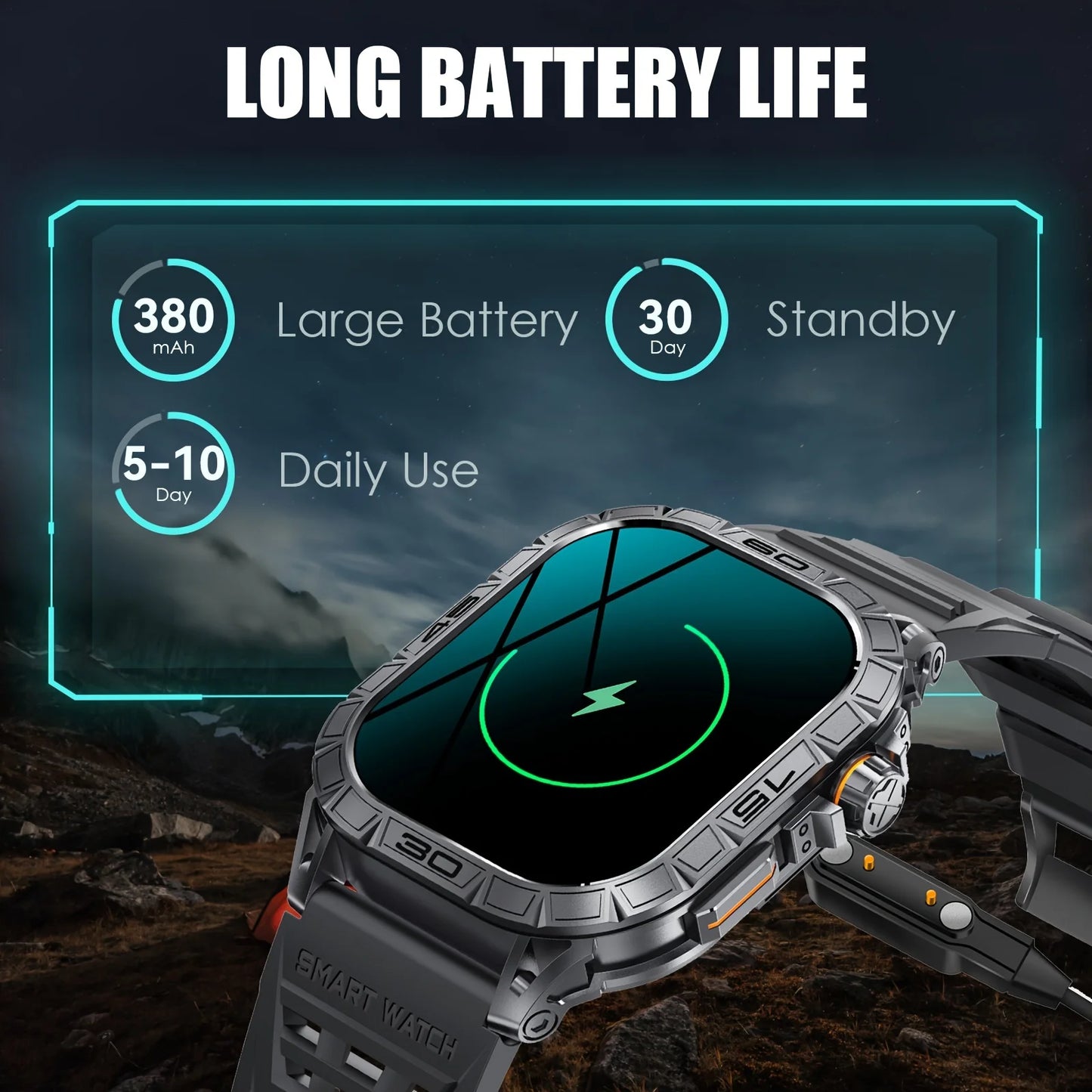 LaNikar K63 Smart Watch IP68 Waterproof Bluetooth Heart Rate BP
