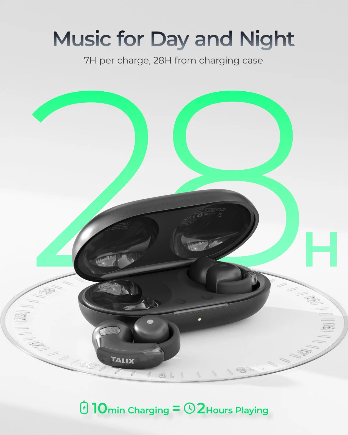 TALIX AuraHalo G1 Open Ear Clip On Earbuds Bluetooth 5.3 ANC