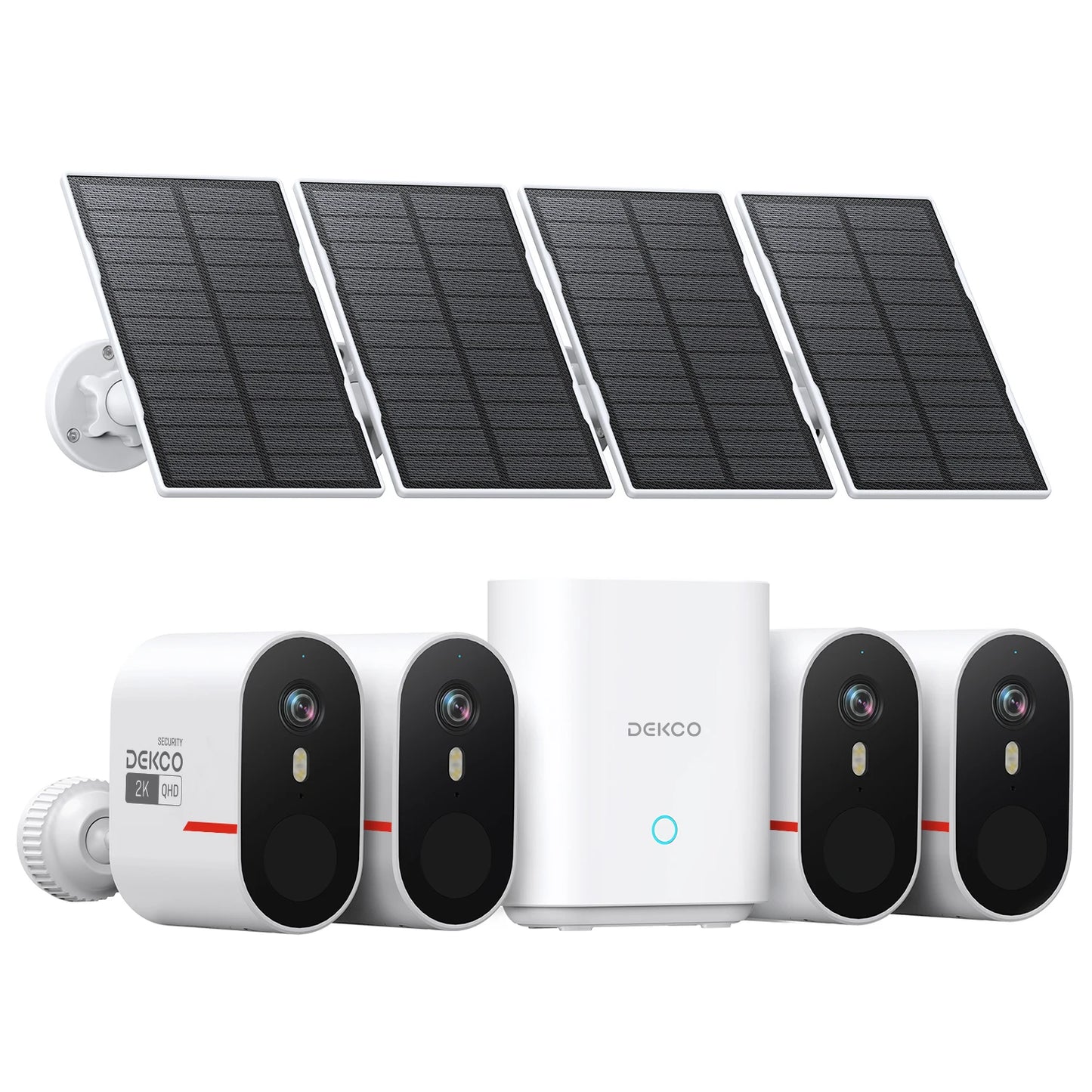 DEKCO 3MP WiFi Solar Camera System Four Camera Kit Outdoor