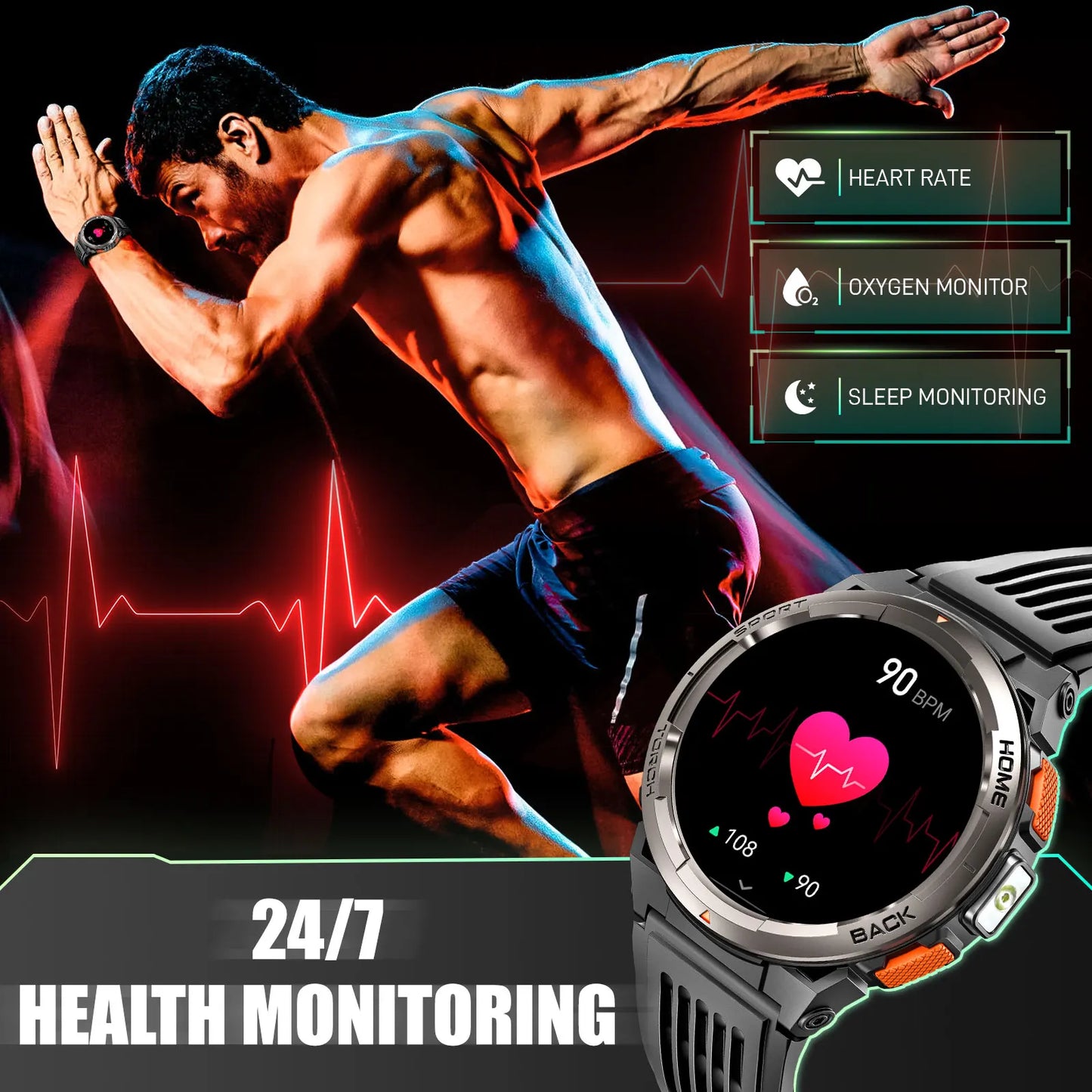 EIGIIS KE5 Smart Watch 3ATM Waterproof With Compass Altitude Barometer