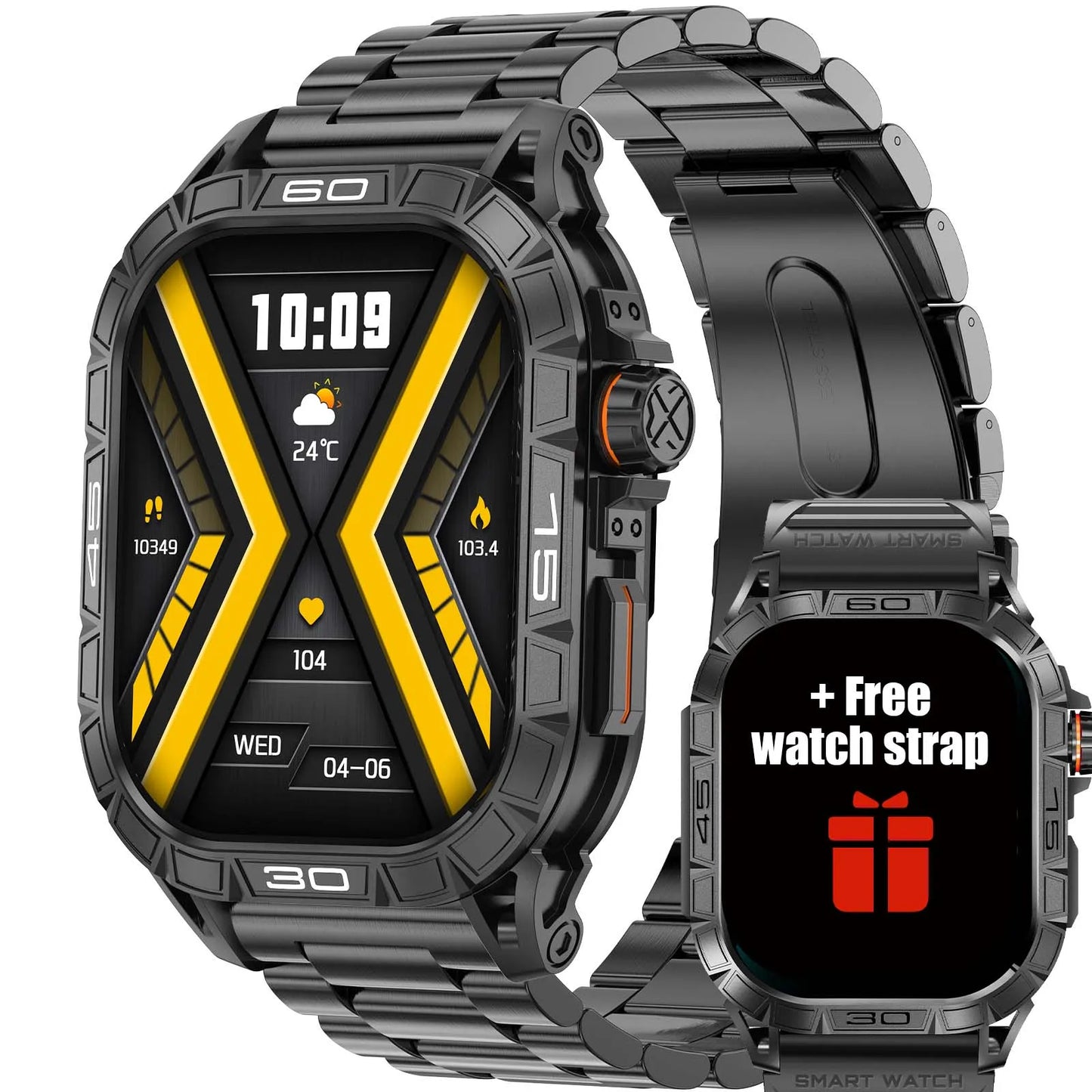 LaNikar K63 Smart Watch IP68 Waterproof Bluetooth Heart Rate BP