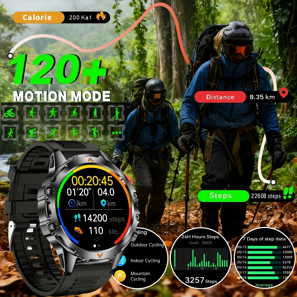 SENBONO Men's Smartwatch AMOLED Display Bluetooth Calling IP68 Waterproof