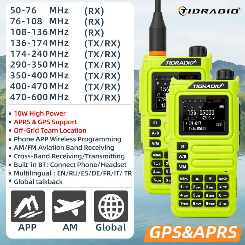 TIDRADIO H9 10W GPS APRS Radio USB C Rechargeable