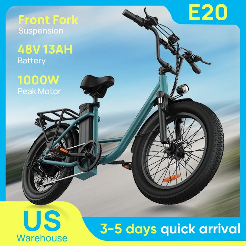 URLIFE E20 1000W Electric Bike With Removable 48V Battery