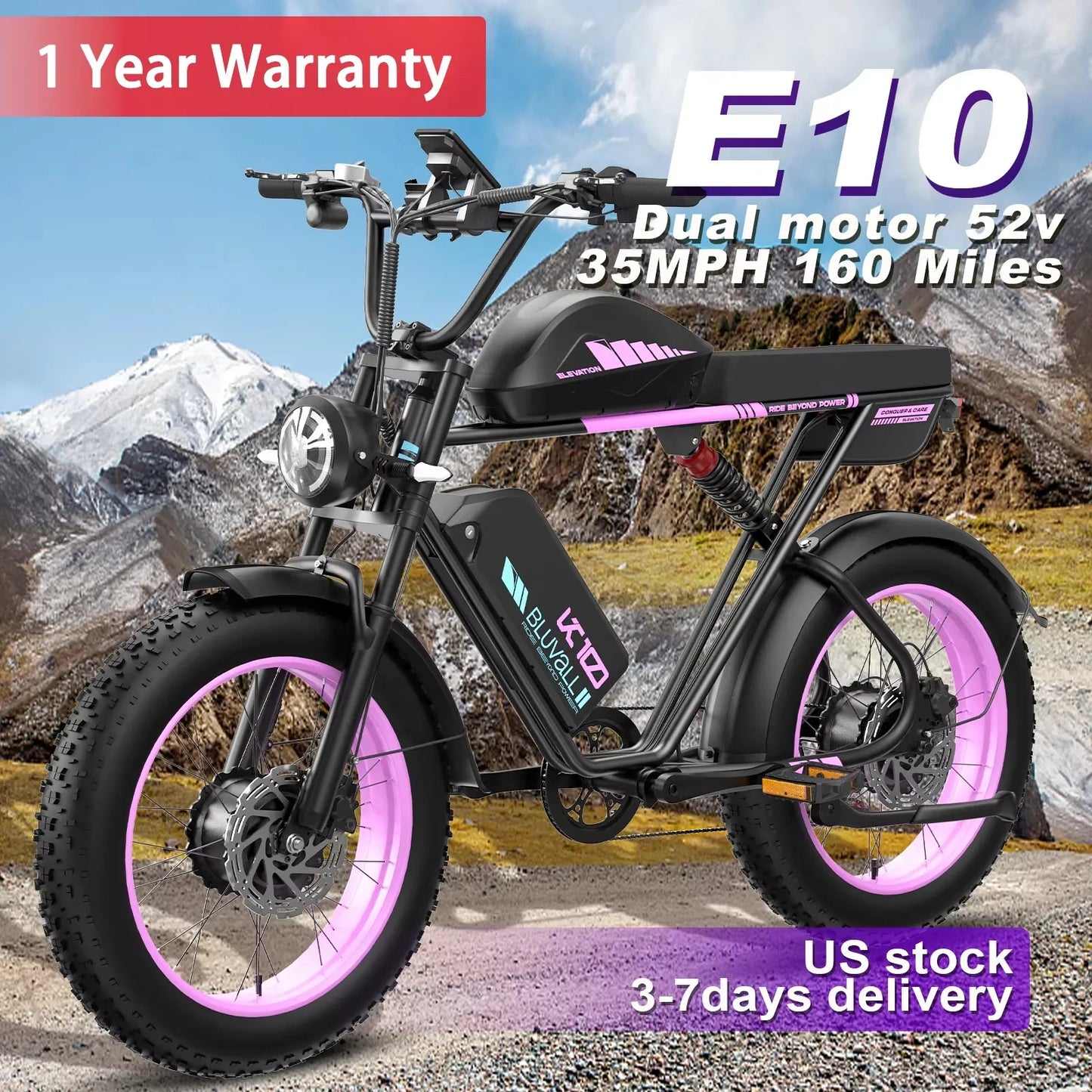 MOOBELO 2000W Dual Motor Fat Tire Electric Mountain Bike