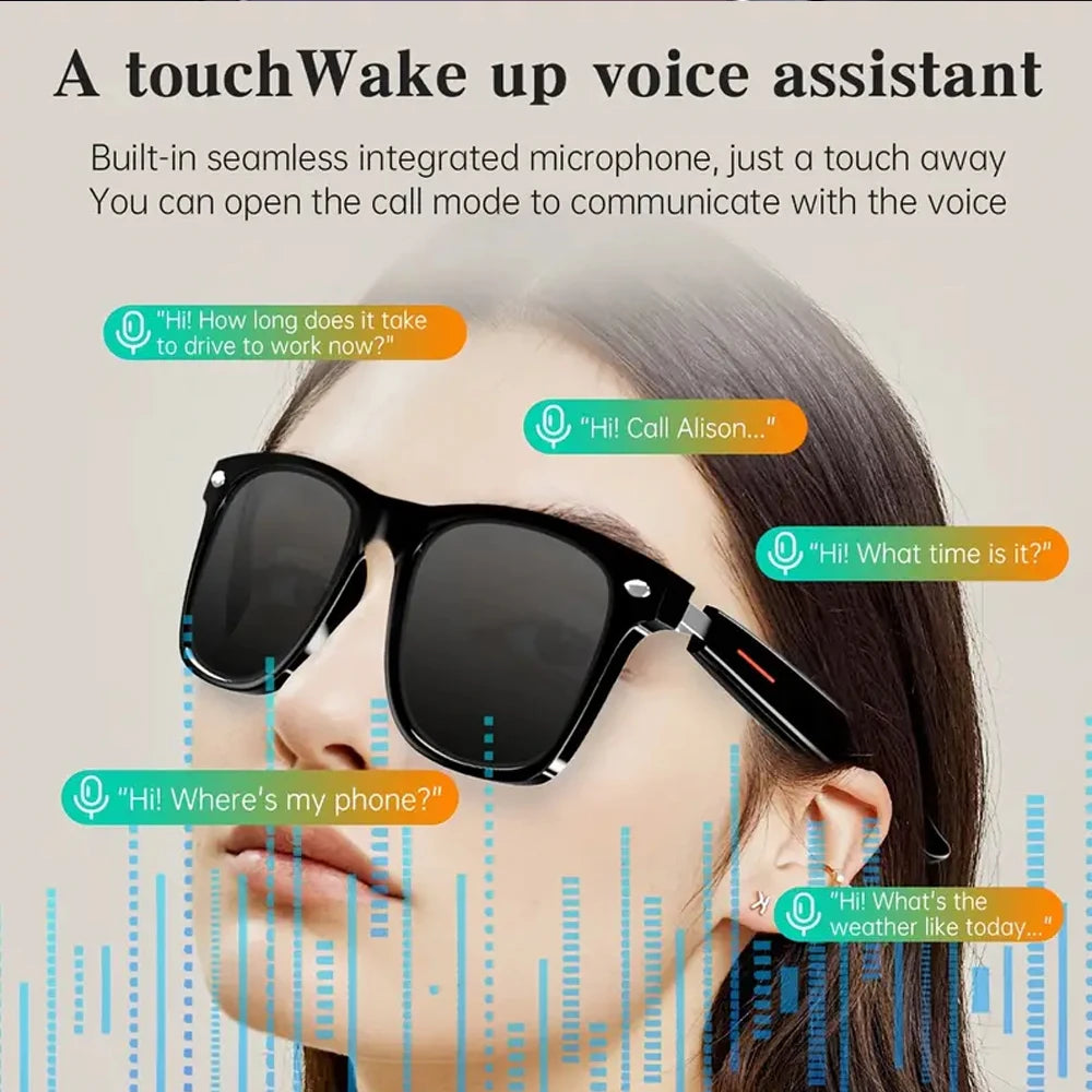 SENBONO Smart Glasses With Sunglasses Open Ear Headset For Hands Free Calling
