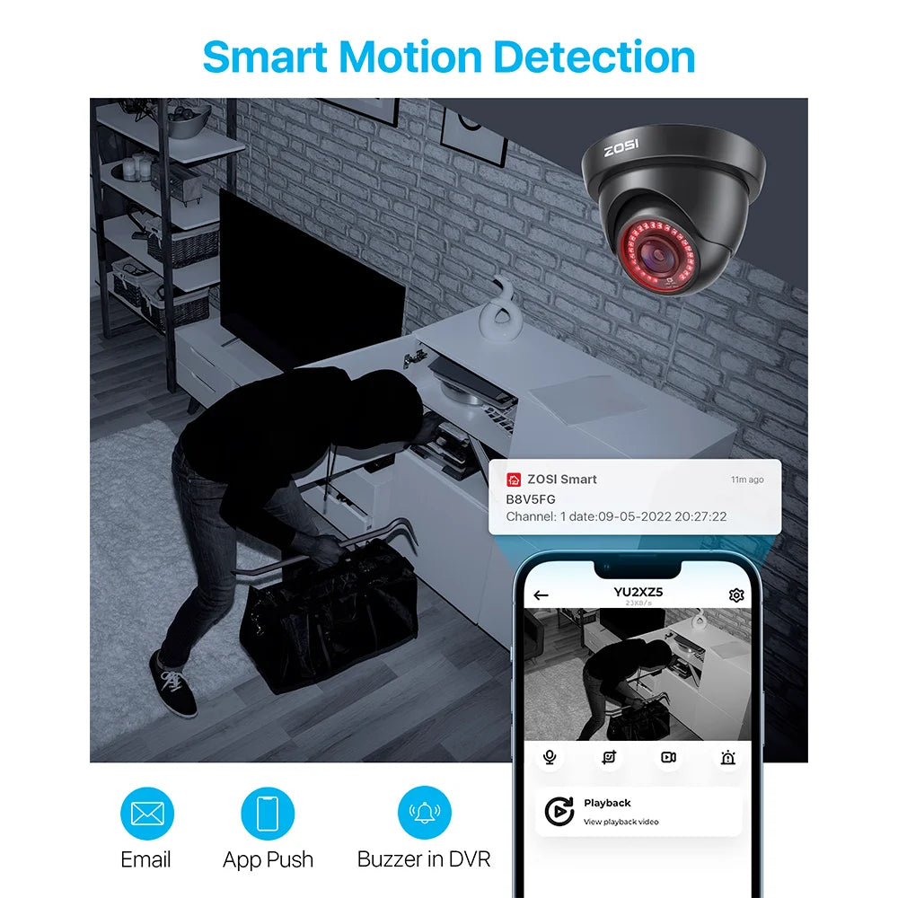 ZOSI 8 Channel 1080P Surveillance System With H265 Plus Cameras