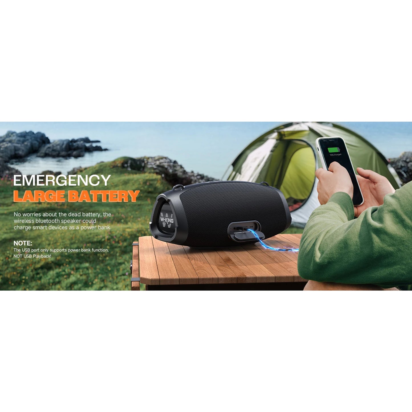 W-King X10 Bluetooth Speaker 120W Portable Outdoor Party Boombox