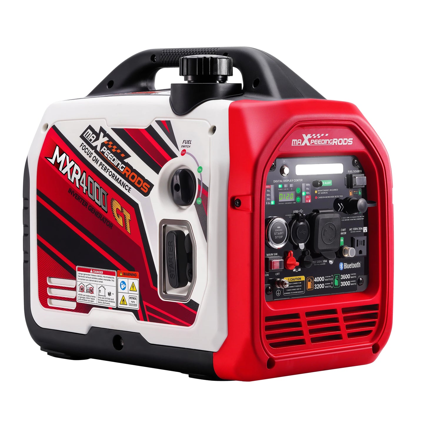 Maxpeedingrods 4KW Portable Dual Fuel Inverter Generator Bluetooth LPG