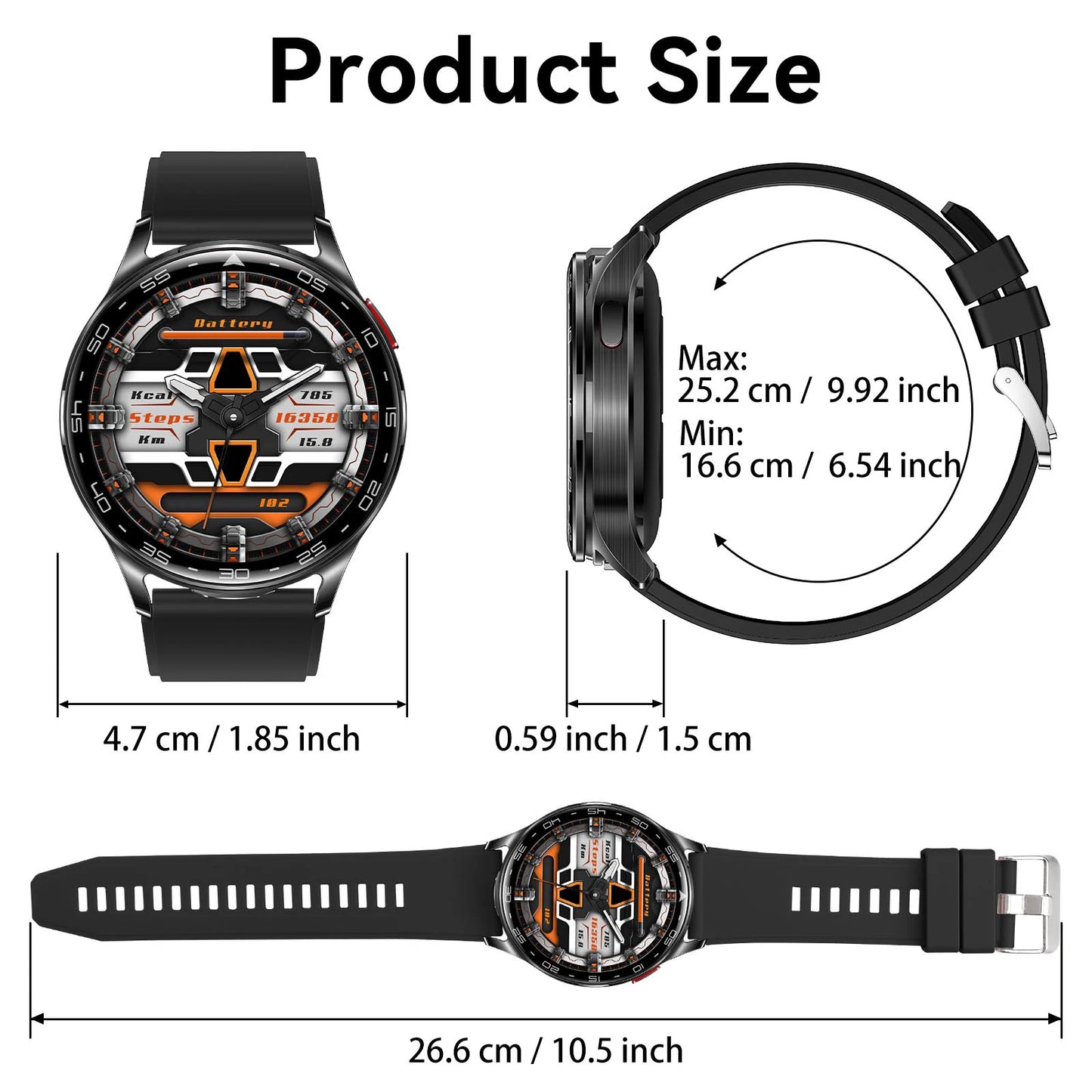 EIGIIIS Smartwatch With Earbuds Bluetooth Fitness Tracker Heart Rate SpO2