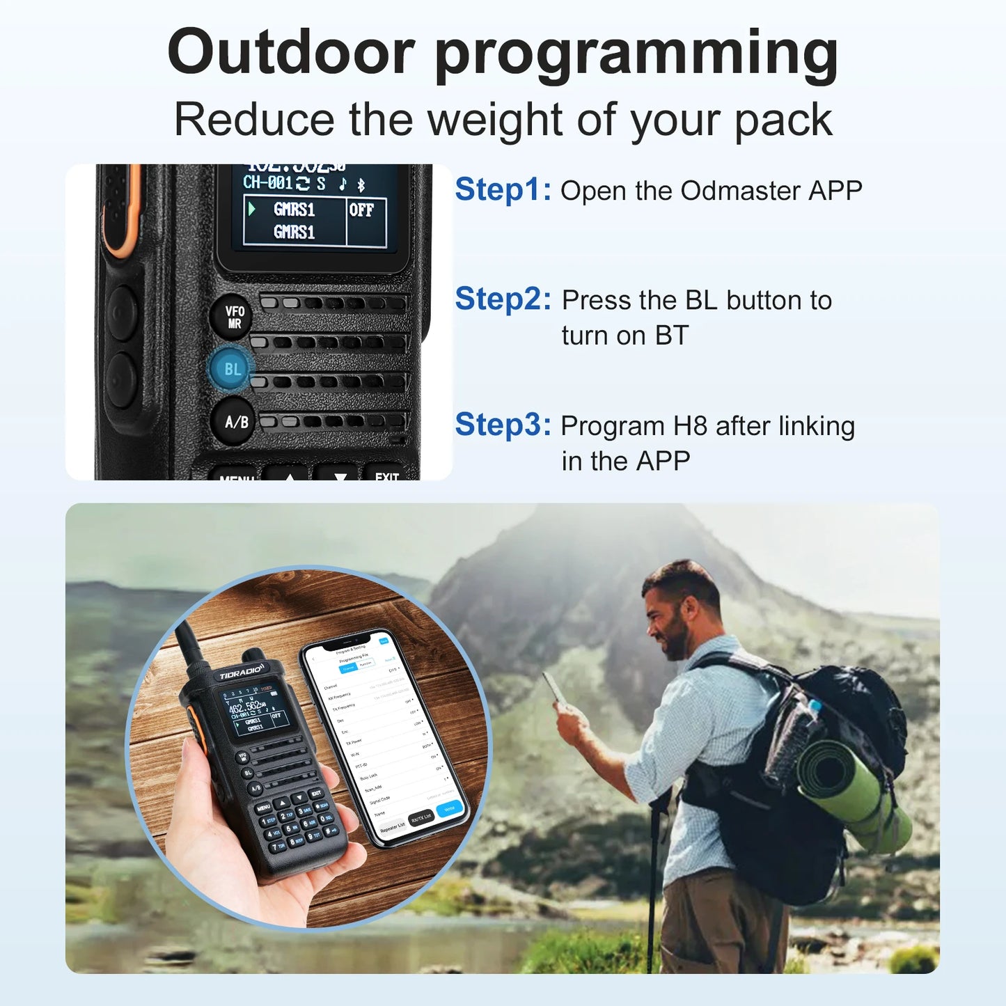 TIDRADIO TD-H8 10W Walkie Talkie Long Range Emergency Radio