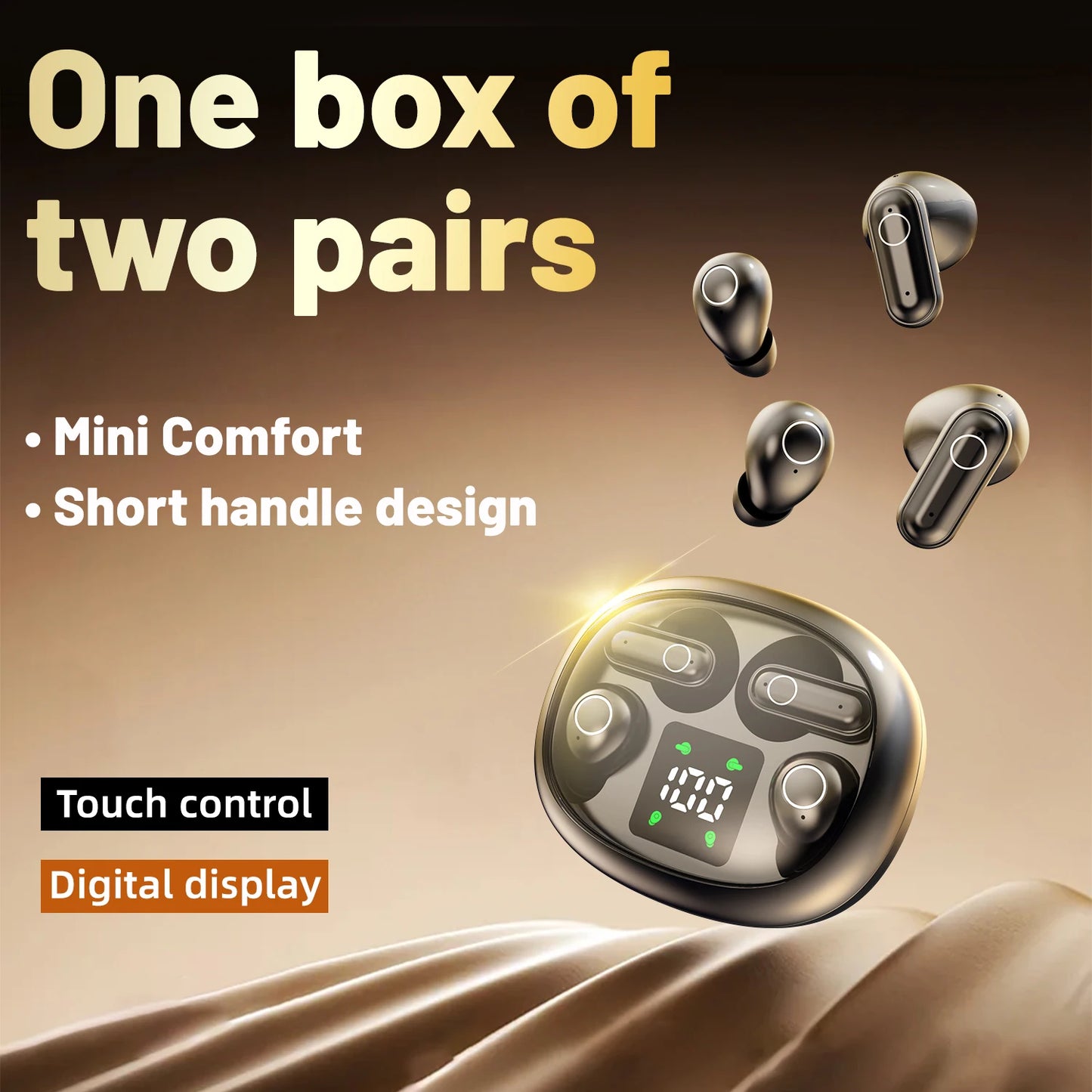 SHUKE Mini Sleep Earbuds Wireless Bluetooth Earphones ANC Noise Reduction