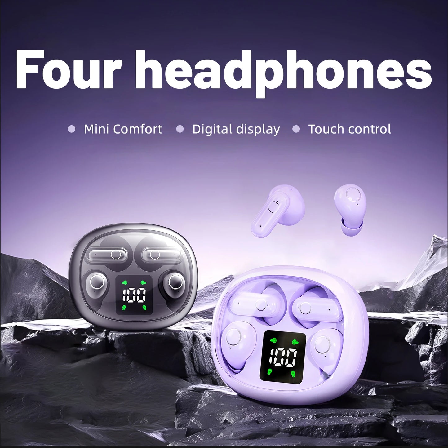 SHUKE Mini Sleep Earbuds Wireless Bluetooth Earphones ANC Noise Reduction