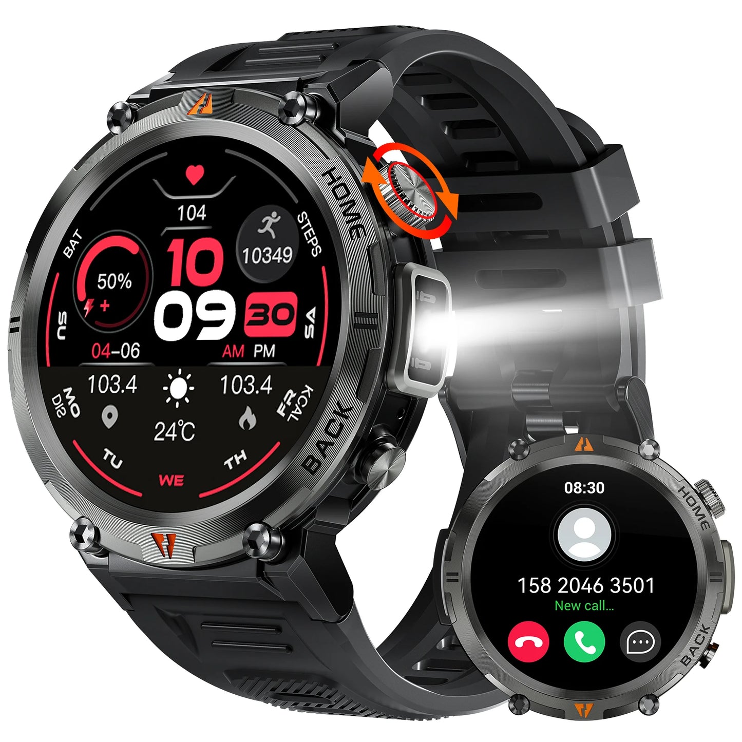 LaNikar KE3 Bluetooth Smart Watch For Men With Health Monitor