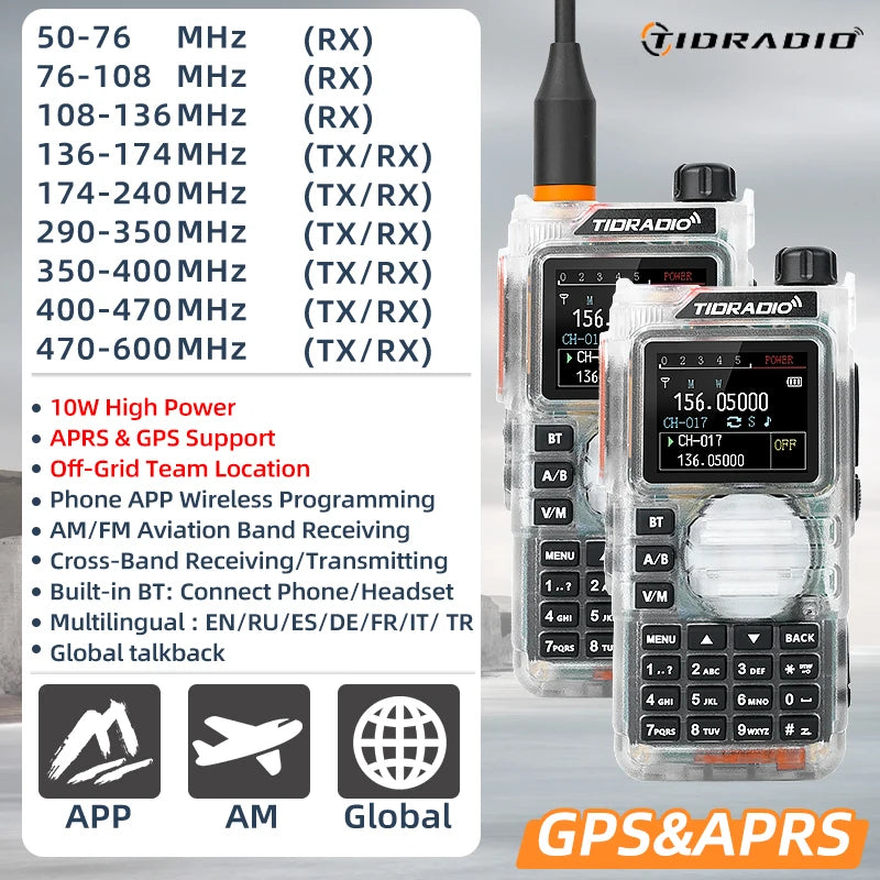 TIDRADIO H9 10W GPS APRS Radio USB C Rechargeable