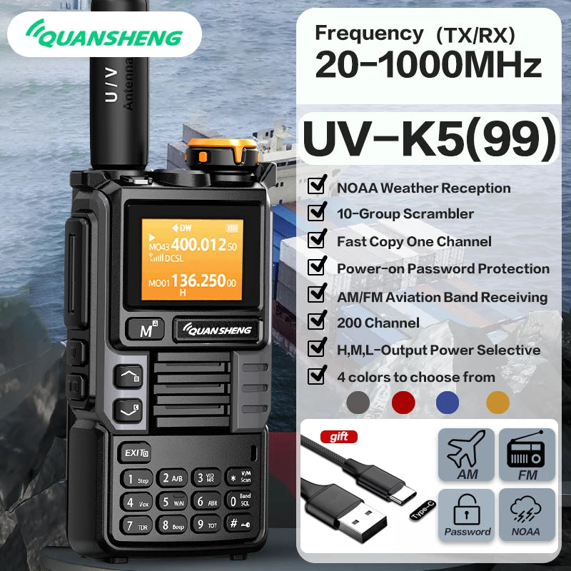 Quansheng UVK5 200 Channel AM FM DTMF Walkie Talkie