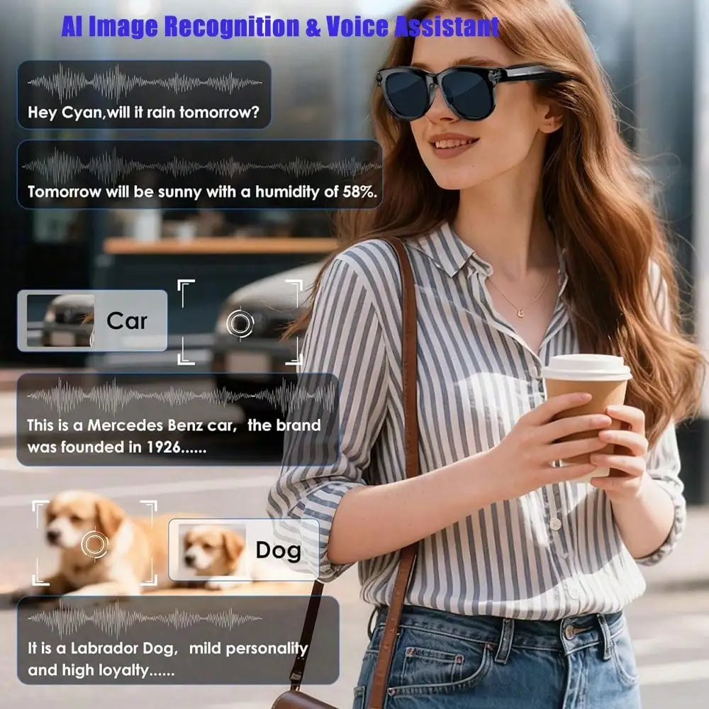 SENBONO AI Smart Glasses With 4K Video Camera And Translator