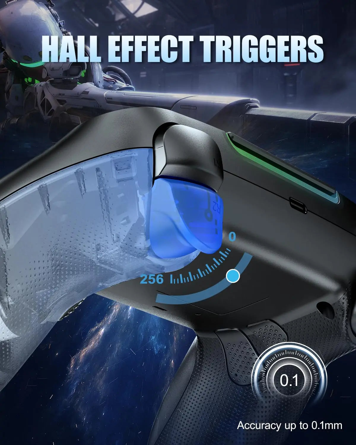 Wireless PS5 Controller With Hall Effect Joystick And Remap Turbo