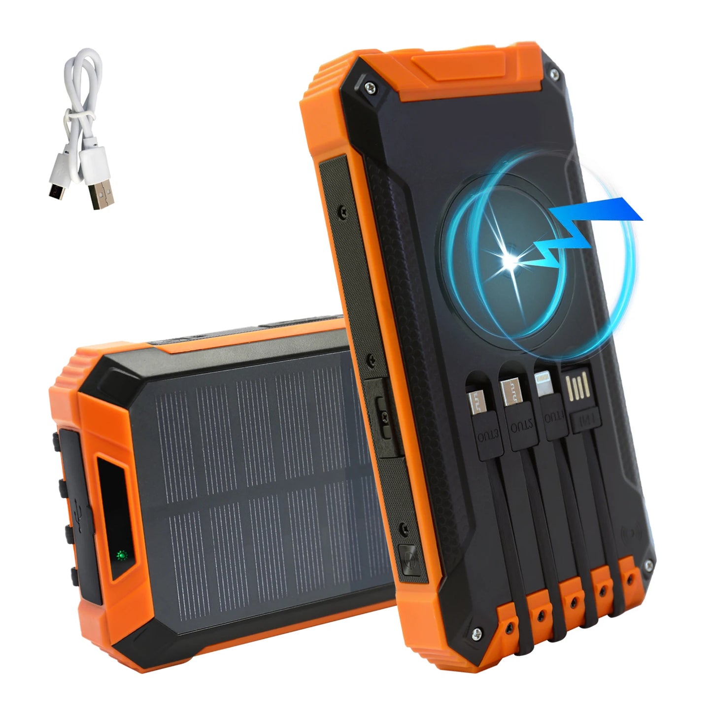 Portable Solar Power Bank With Wireless Charging 18W