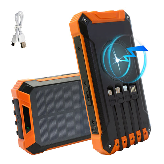 Portable Solar Power Bank With Wireless Charging 18W