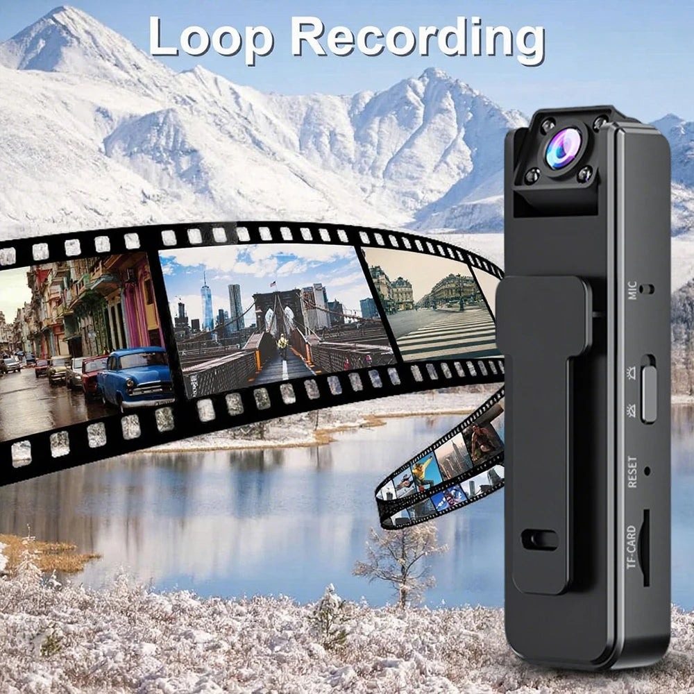 1080P Mini Body Camera With Audio Wearable Hands Free Waterproof Camcorder