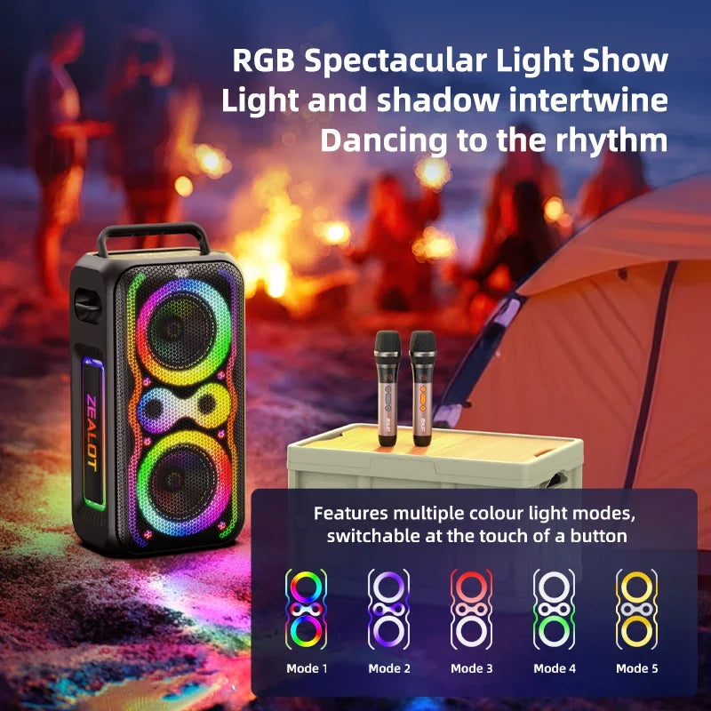 Zealot PT21M 200W Portable Bluetooth Speaker IPX5 Waterproof With Subwoofer