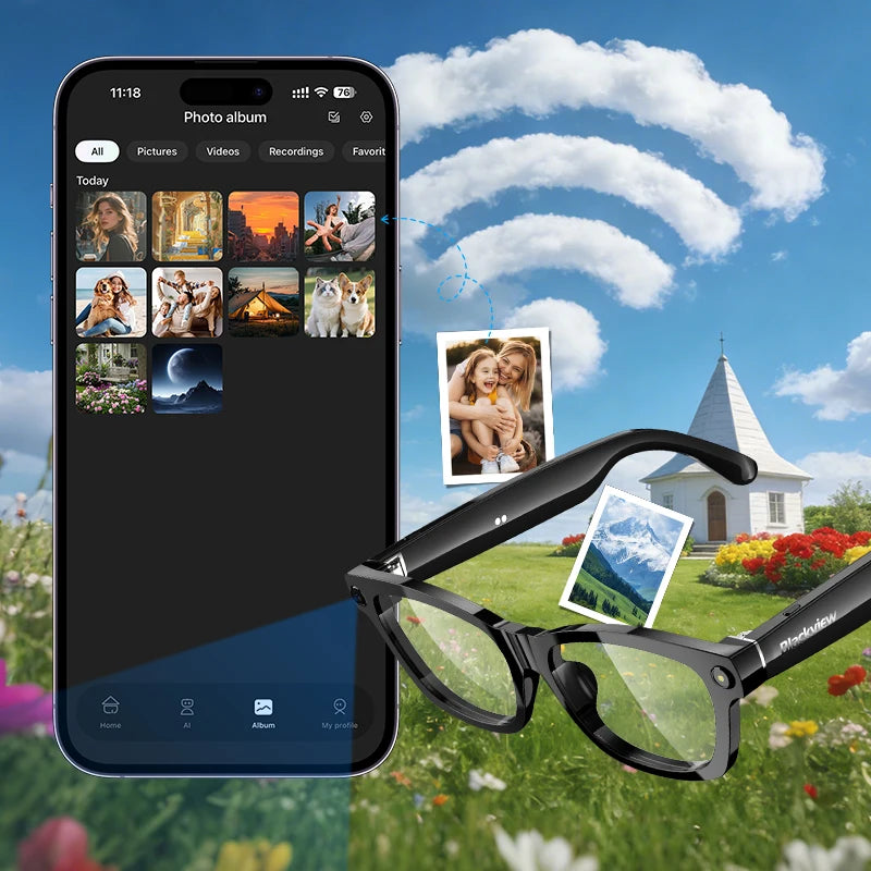 Iowodo Blackview BV100 AI Smart Glasses With 2K Camera And Bluetooth